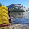 Yosemite, CA - Tenaya Lake with Fairview Dome.  Beautiful water but butt cold.